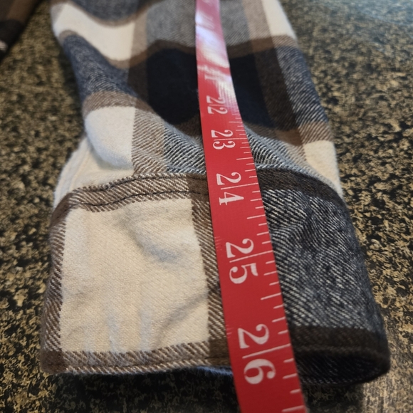 Hollister Women's L Hooded Split Plaid Shacket TwoTone Colorblock Cotton Flannel - Picture 16 of 16